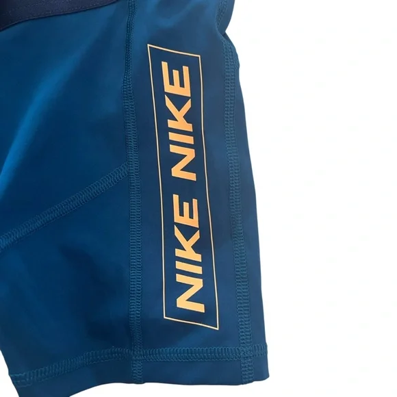 NWOT Nike Pro Dri Fit 3” Athletic Running shorts navy blue orange small - Picture 7 of 15
